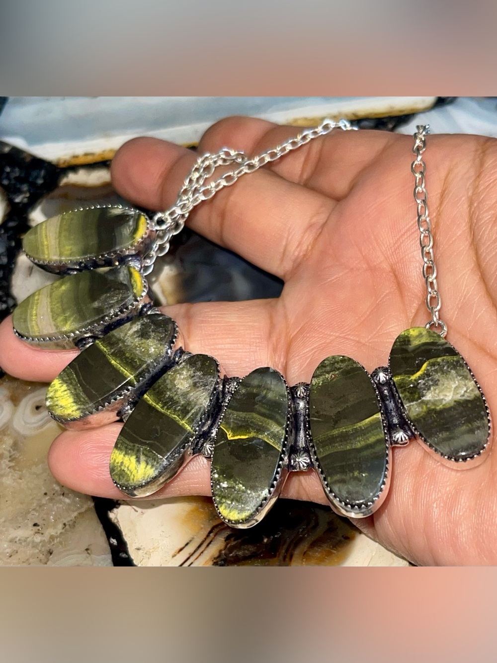 Indonesian Bumblebee Jasper Pendant Necklace